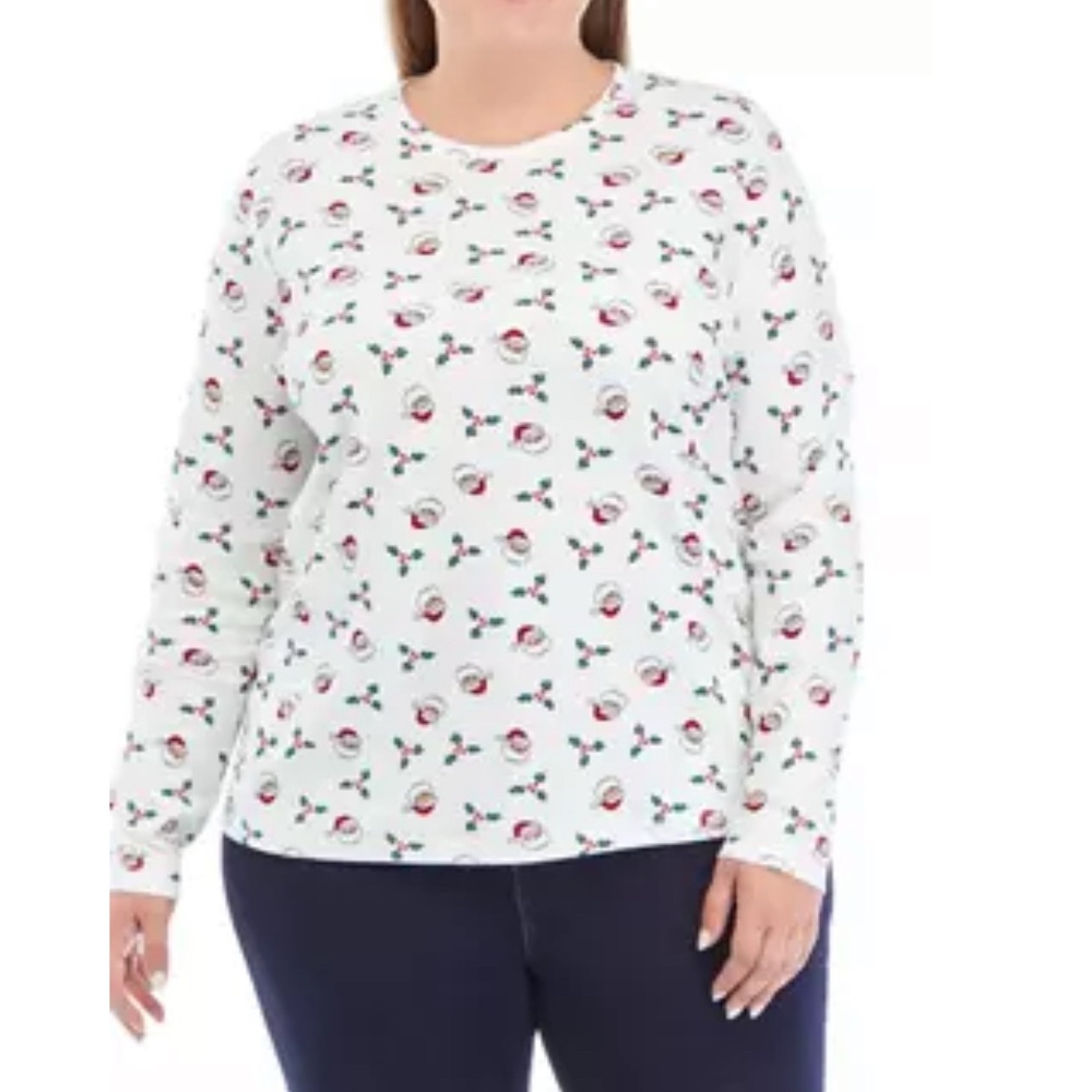 Santa Long Sleeve Tee Kim Rogers Plus Size 1X